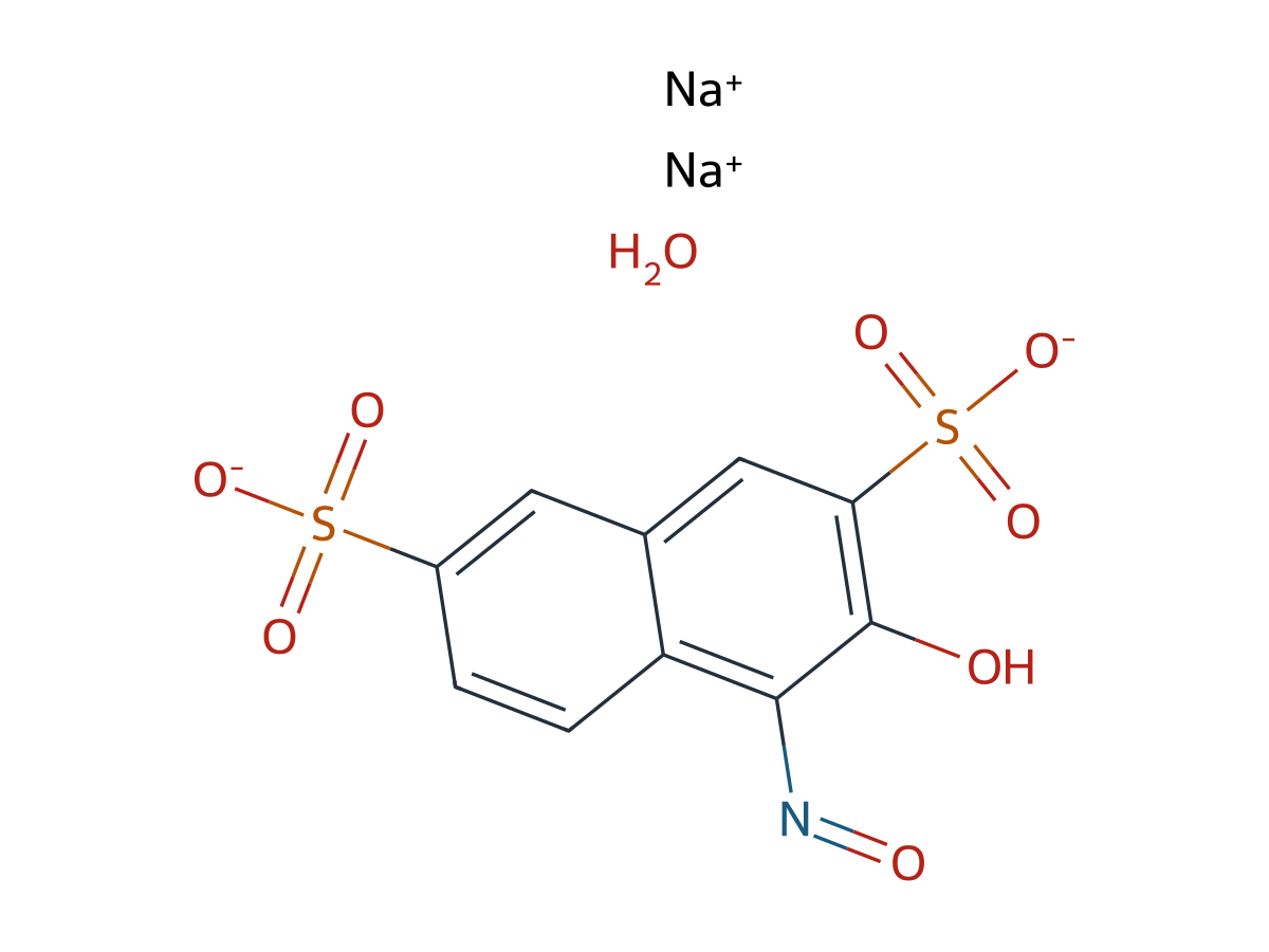Disodium 1-Nitroso-2-naphthol-3,6-disulfonate Monohydrate chemical structure
