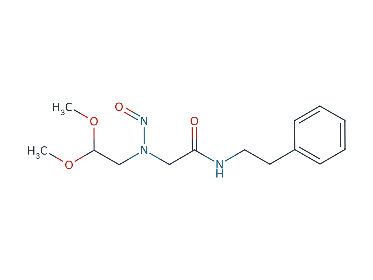 2-((2,2-dimethoxyethyl)(nitroso)amino)-N-phenethylacetamide chemical structure