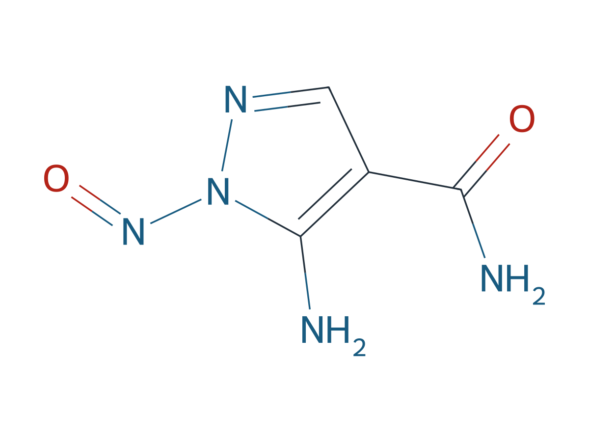 5-Amino-1-nitroso-1H-pyrazole-4-carboxamide chemical structure