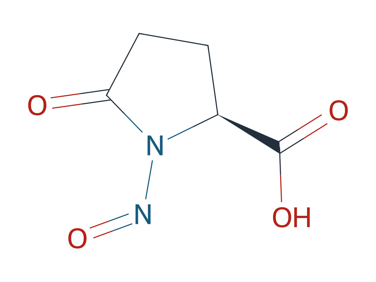 (S)-1-nitroso-5-oxopyrrolidine-2-carboxylic acid chemical structure