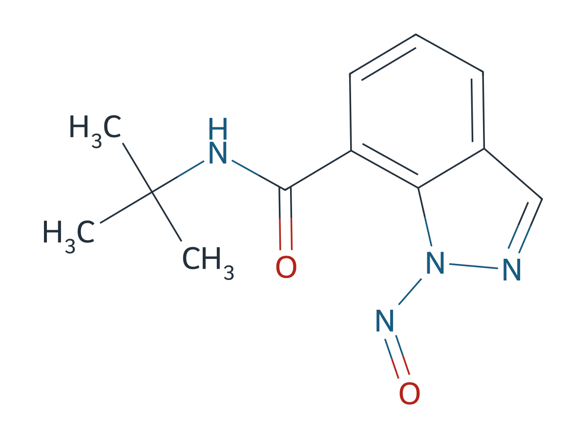 N-(tert-butyl)-1-nitroso-1H-indazole-7-carboxamide chemical structure