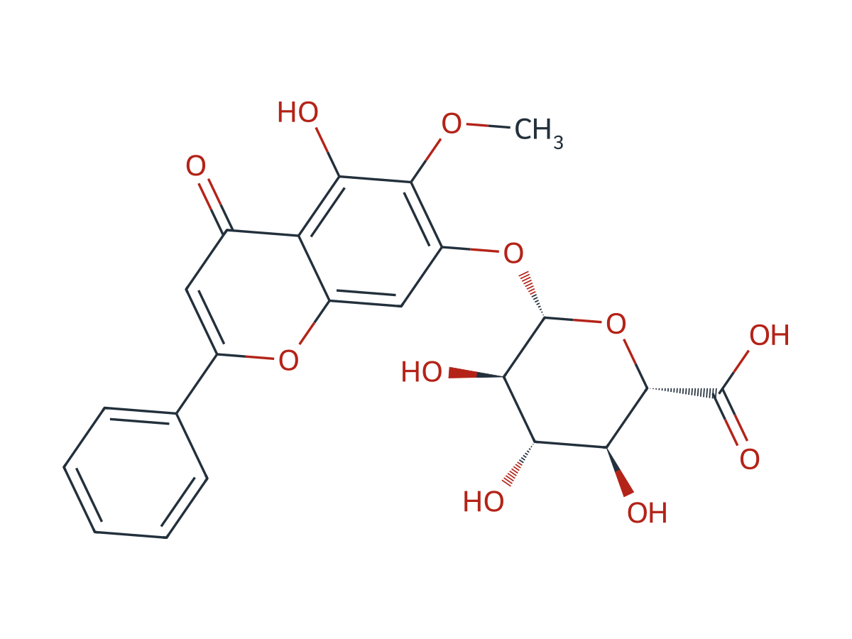 Oroxylin A-7-O-glucuronide chemical structure