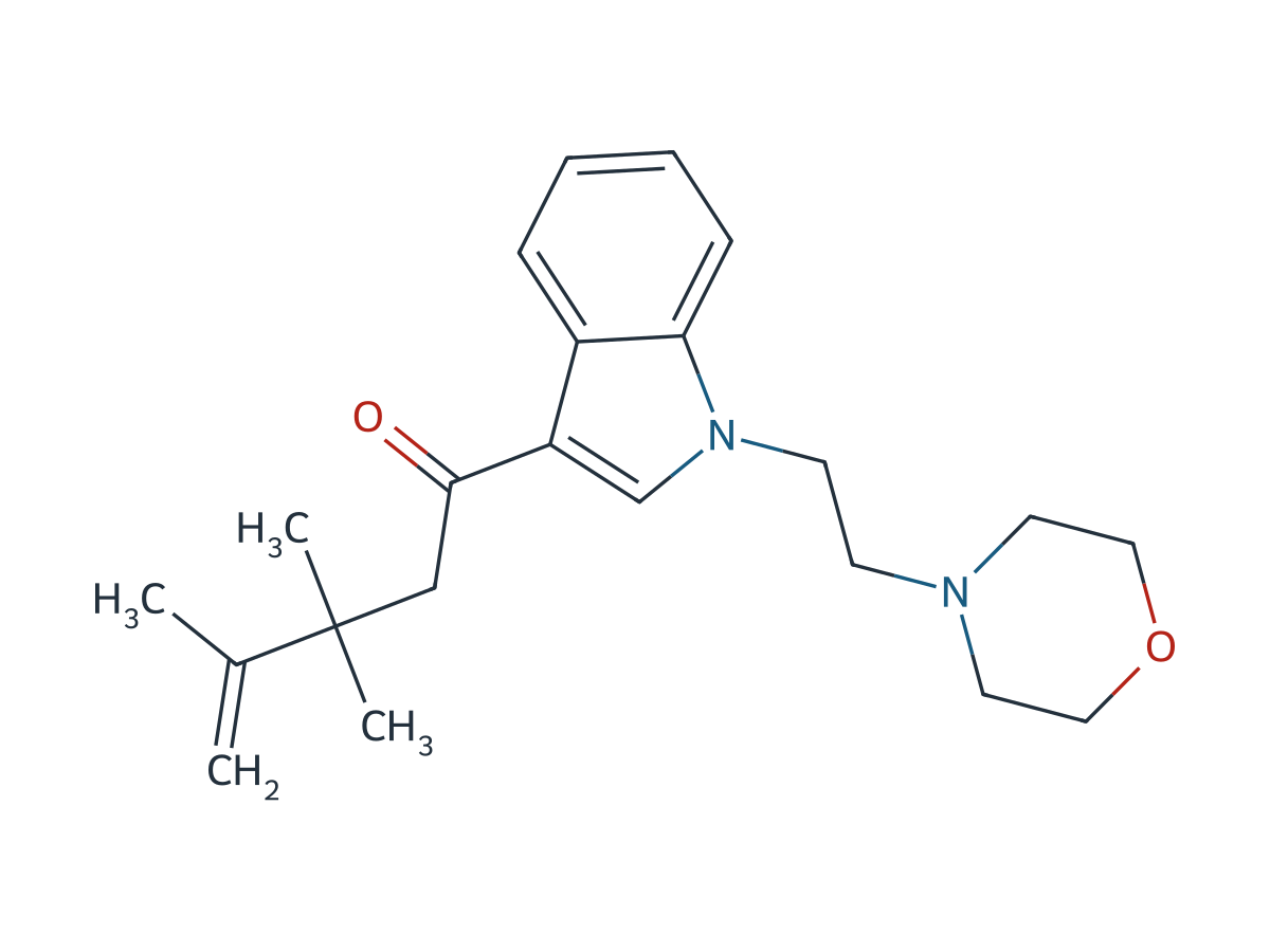 3,3,4-Trimethyl-1-(1-(2-morpholinoethyl)-1H-indol-3-yl)pent-4-en-1-one chemical structure