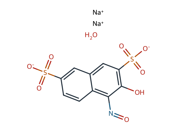Disodium 1-Nitroso-2-naphthol-3,6-disulfonate Monohydrate chemical structure