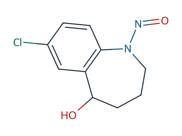 7-chloro-1-nitroso-2,3,4,5-tetrahydro-1-benzazepin-5-ol chemical structure