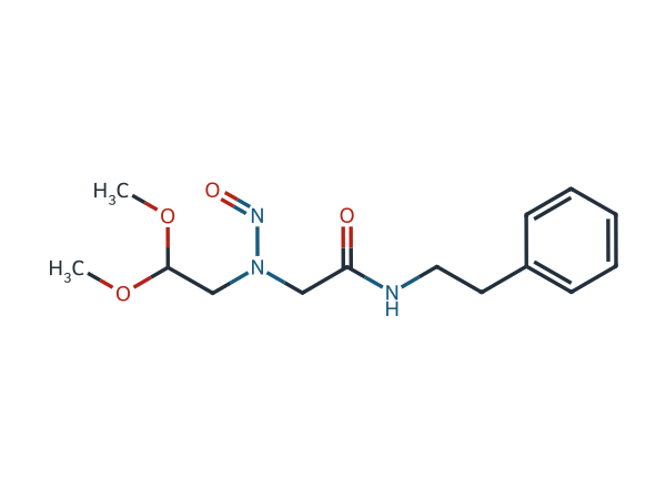2-((2,2-dimethoxyethyl)(nitroso)amino)-N-phenethylacetamide chemical structure