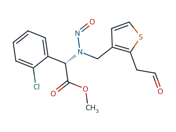 (S)-Methyl 2-(2-chlorophenyl)-2-(nitroso((2-(2-oxoethyl)thiophen-3-yl)methyl)amino)acetate chemical structure