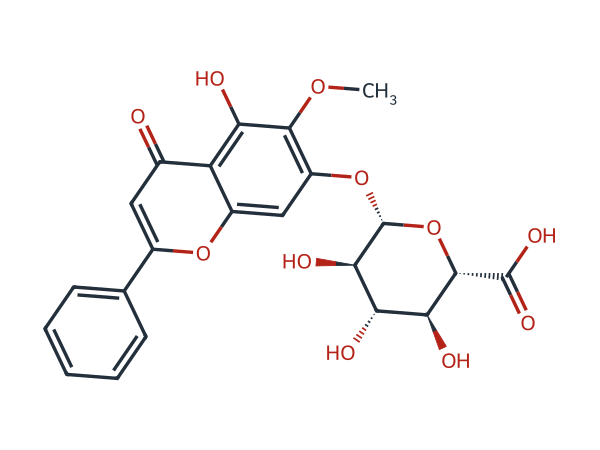 Oroxylin A-7-O-glucuronide chemical structure