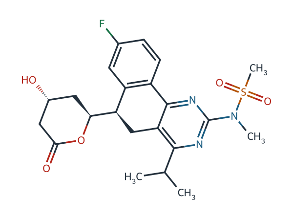 N-[(6R)-8-Fluoro-5,6-dihydro-4-(1-methylethyl)-6-[(2S,4R)-tetrahydro-4-hydroxy-6-oxo-2H-pyran-2-yl]benzo[h]quinazolin-2-yl]-N-methylmethanesulfonamide chemical structure
