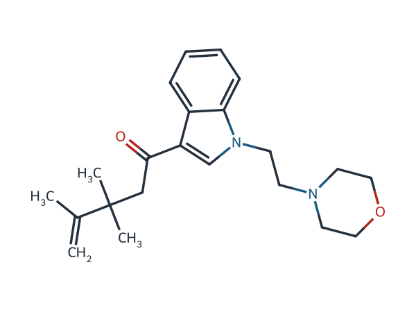 3,3,4-Trimethyl-1-(1-(2-morpholinoethyl)-1H-indol-3-yl)pent-4-en-1-one chemical structure